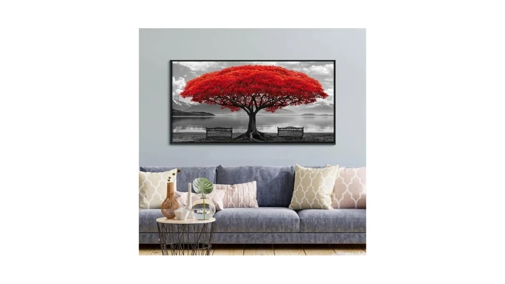 Amazon coupon: Ydysune Red Tree Wall Art - Large Canvas