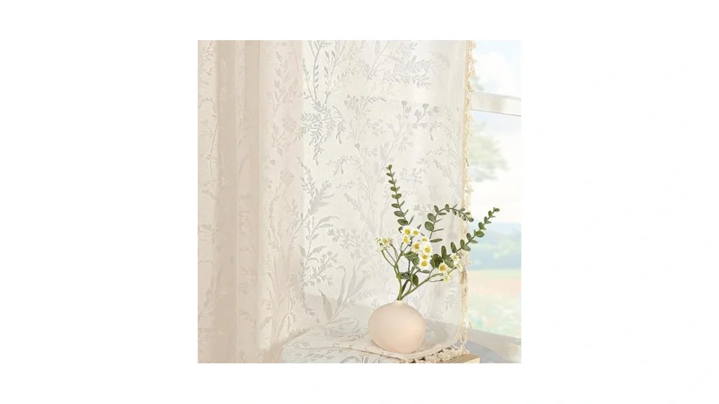 Amazon code: Jooja Boho Lace Curtains 96 Inch Length