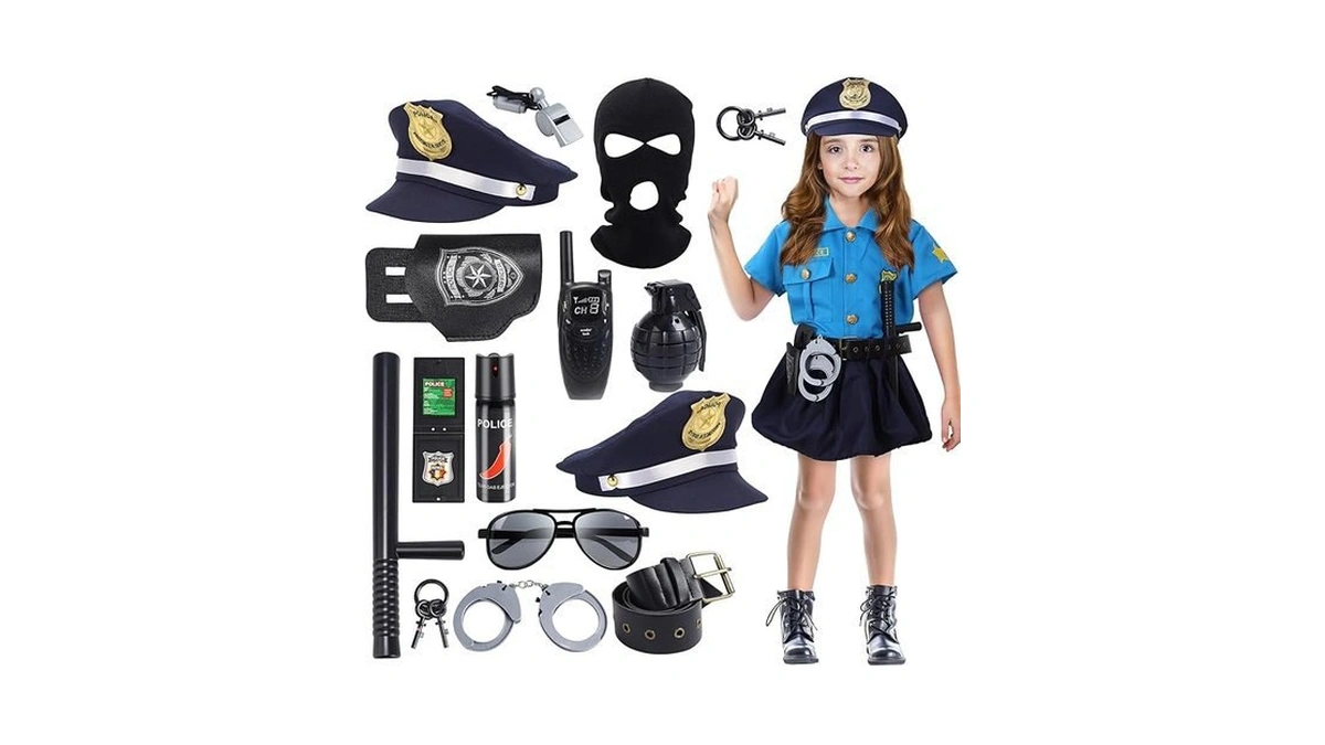 Amazon code: Skirfy 15pcs Police Officer Costumes For