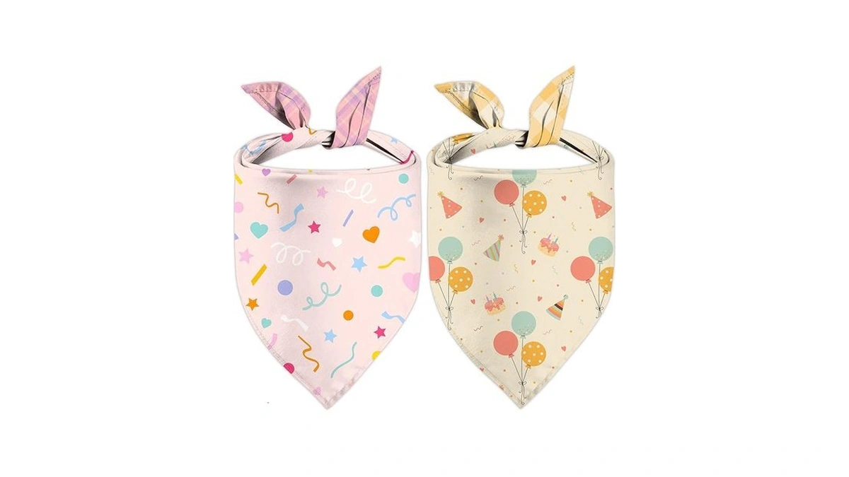 Amazon code: Happy Birthday Dog Bandanas Double Sided