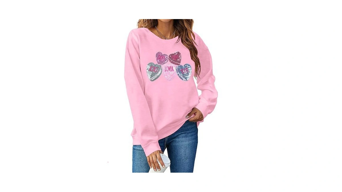 Amazon coupon: Fayaleq Valentines Sweatshirt Women Love
