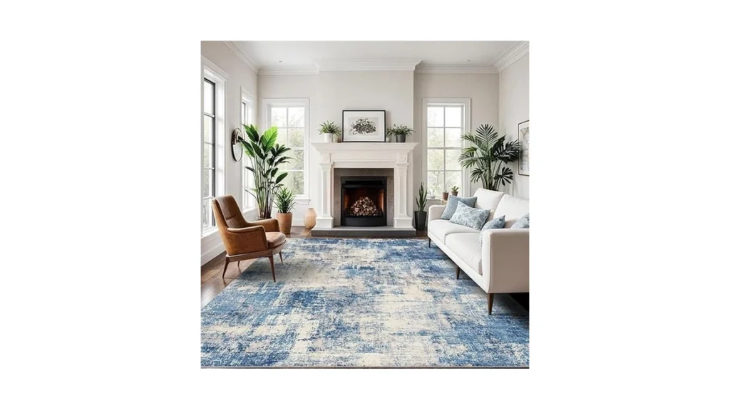 Amazon coupon: Duidy 8x10 Modern Abstract Rug Washable