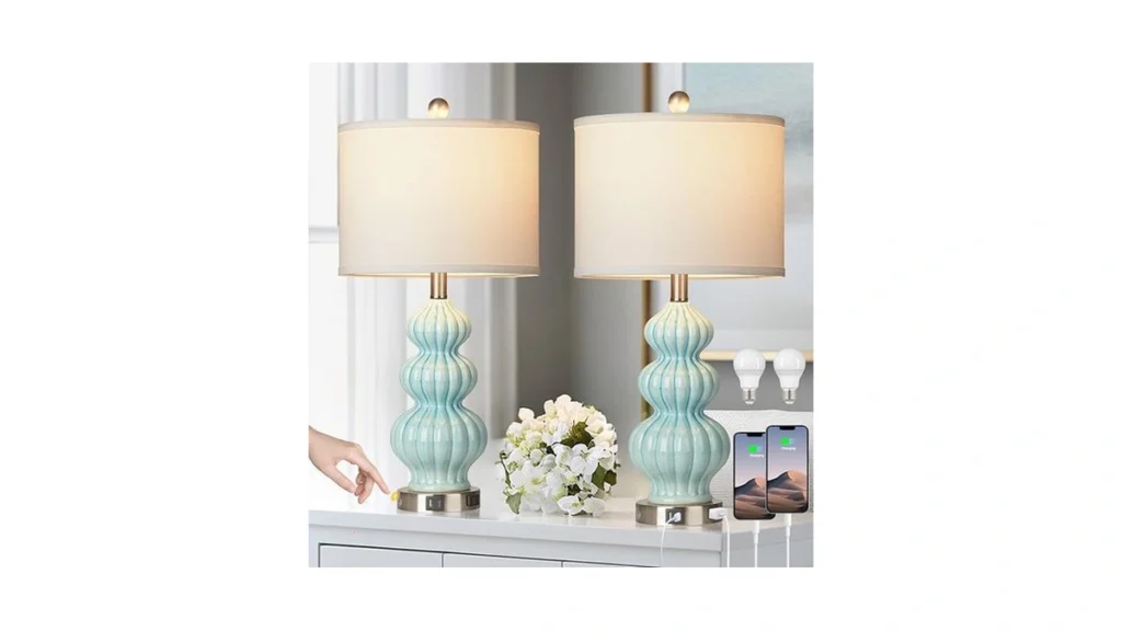 Amazon code: Ceramic Table Lamps Set Of 2 Green Moder