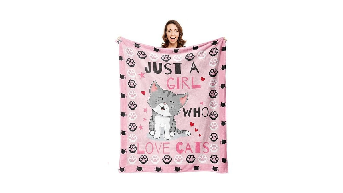 Amazon coupon: Cute Cat Throw Blanket Ultra Soft Warm C