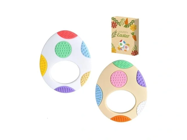 Easter Egg Silicone Teething Toys For Babies 2-pack…