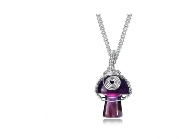 Tsnamer Mushroom Crystal Necklace Wire Wrapped… Coupon