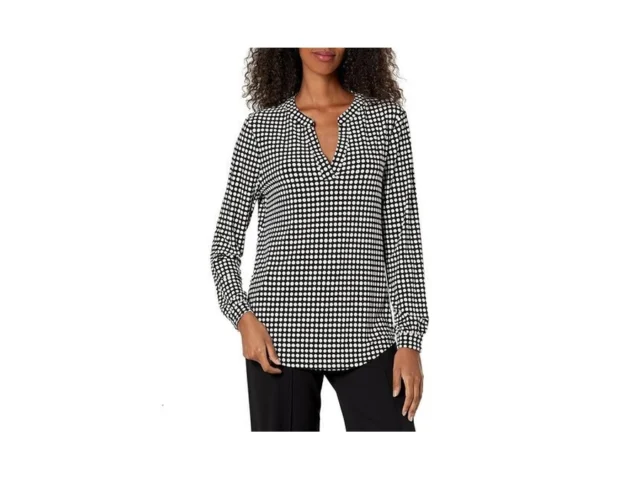 Anne Klein Womens Printed Ity Split Neck Tunic… Coupon