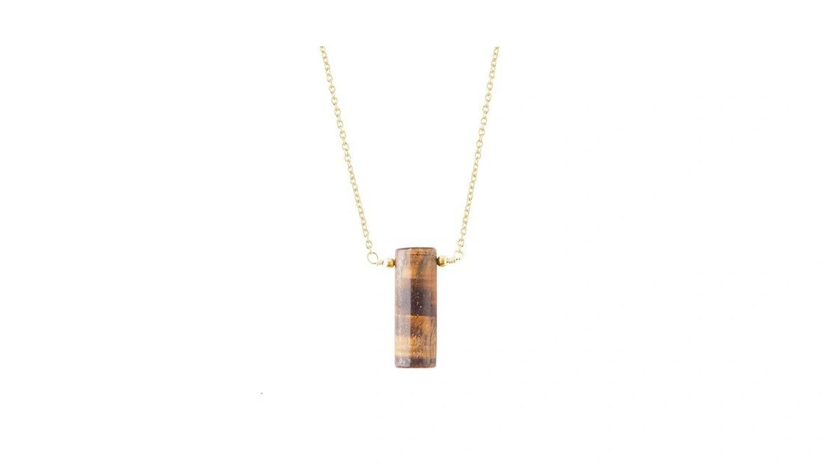 Amazon coupon: Tiger Eye Necklace Healing Crystal Pipe