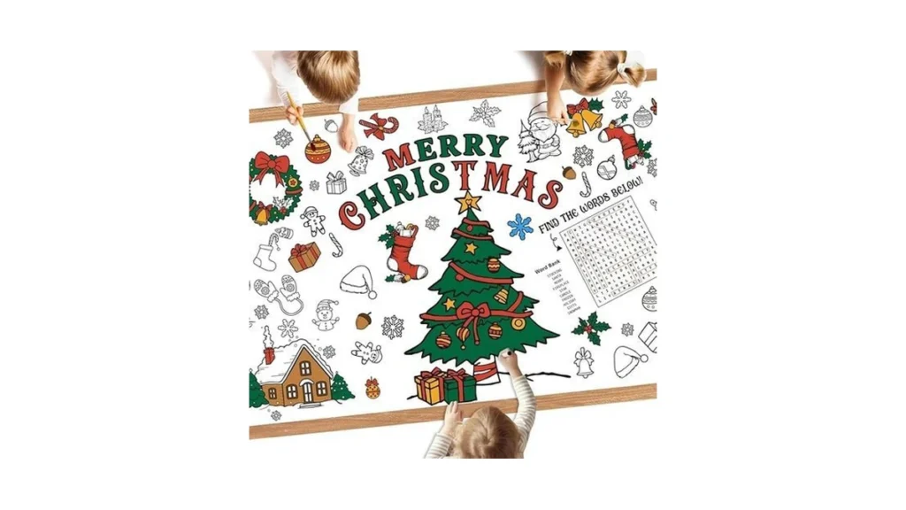 Amazon code: Christmas Coloring Tablecloth For Kids -