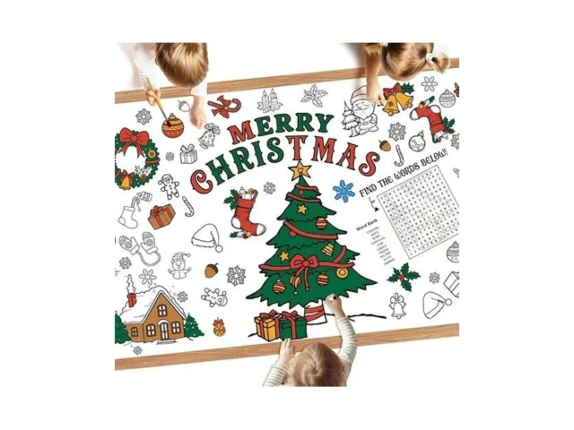 Christmas Coloring Tablecloth For Kids – Merry… Code