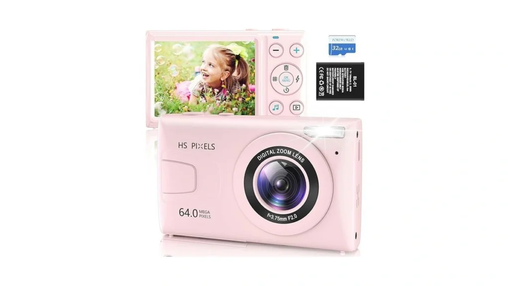 Amazon code: Kids Small Compact Digital Camera 64mp 4