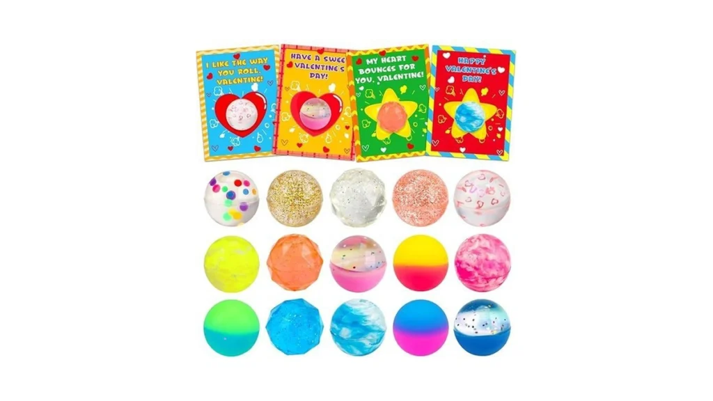 Amazon code: 28pcs Bouncy Balls Valentines Day Exchan