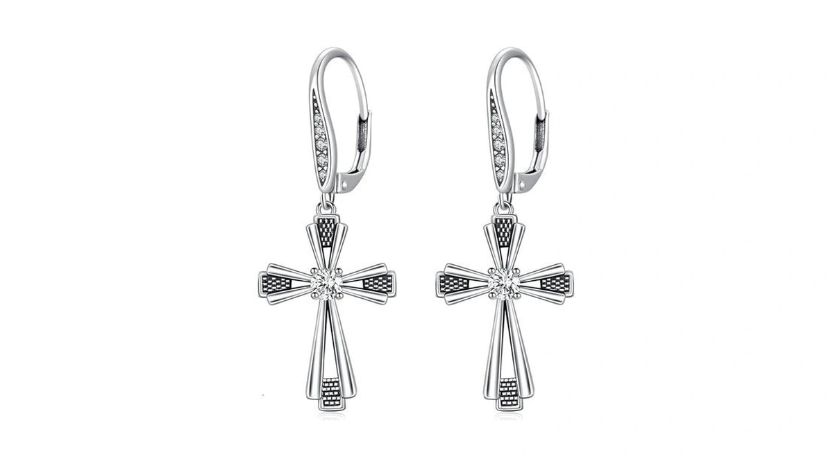 Amazon coupon: Xixles Cross Dangle Drop Earrings 925 St