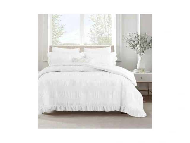 Aleissel White Twin Comforter Set Seersucker… Code