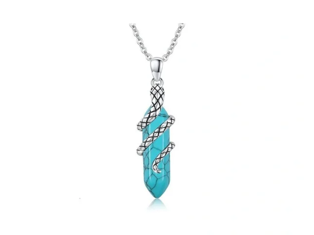 Xixles Snake Turquoise Necklace 925 Sterling Silver…