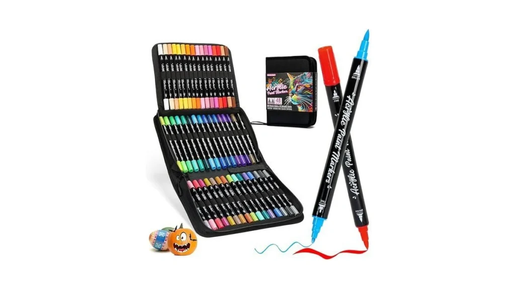 Amazon code: Acrylic Paint Markers 48 Color Dual Tip