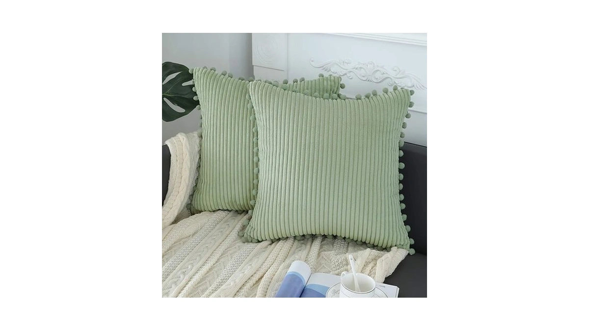 Amazon code: Sykting Sage Green Throw Pillow Covers 1