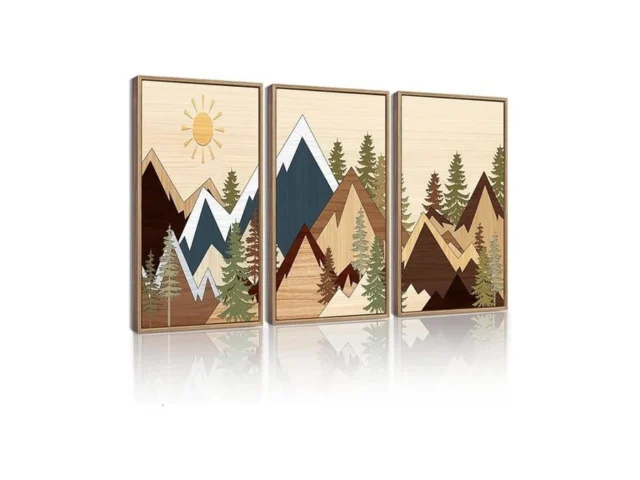 Kuvioke Morden Mountains Pine Tree Forest Framed… Coupon