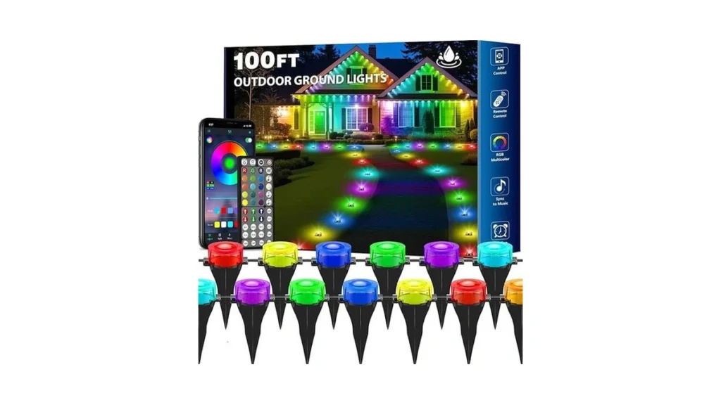 Amazon coupon: Tqqvxx 100ft Rgb Outdoor Ground Lights..