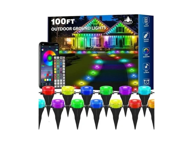 Tqqvxx 100ft Rgb Outdoor Ground Lights… Coupon