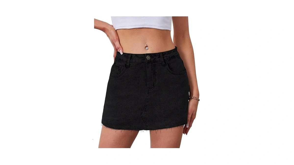 Amazon code: Kdf Jean Skort For Woman Black Skort For