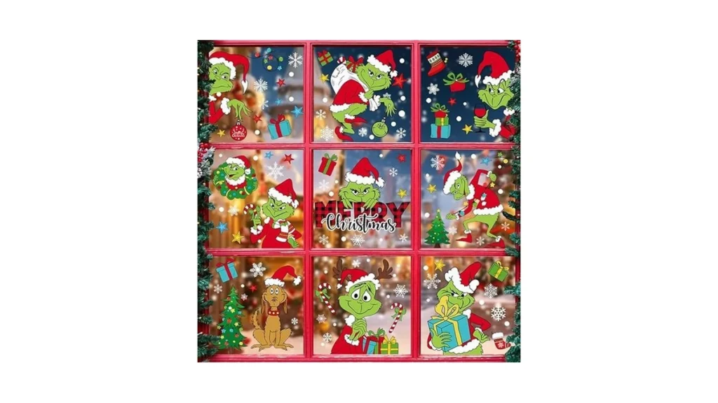 Amazon code: 122 Pcs Christmas Window Clings - Merry