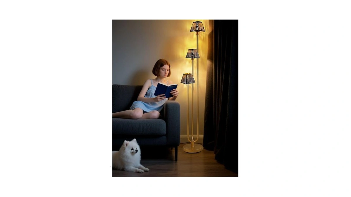 Amazon coupon: Acohook 63in Gold Floor Lamp For Bedroom