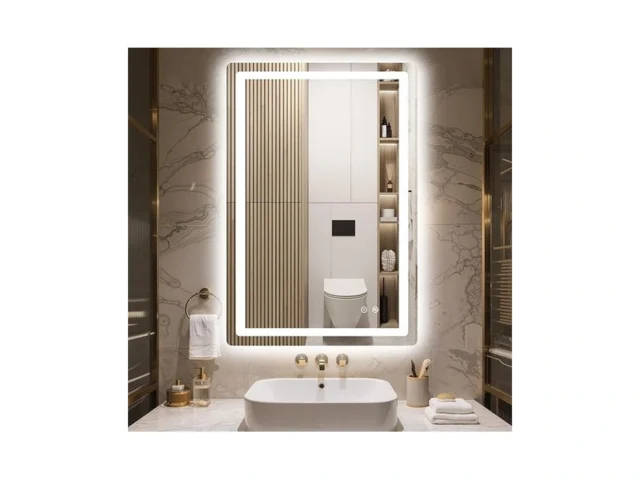 Delma Led Bathroom Mirror With Lights 36×24 Vanity… Code