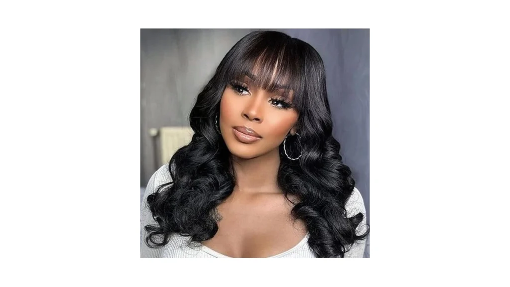 Amazon code: Wiggins Hair Body Wave Wigs With Bangs H