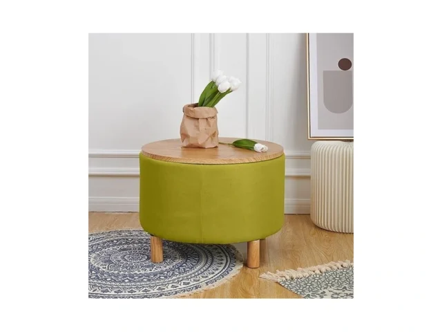 Fuente Luz Morden Round Ottoman With Storage Coffee…