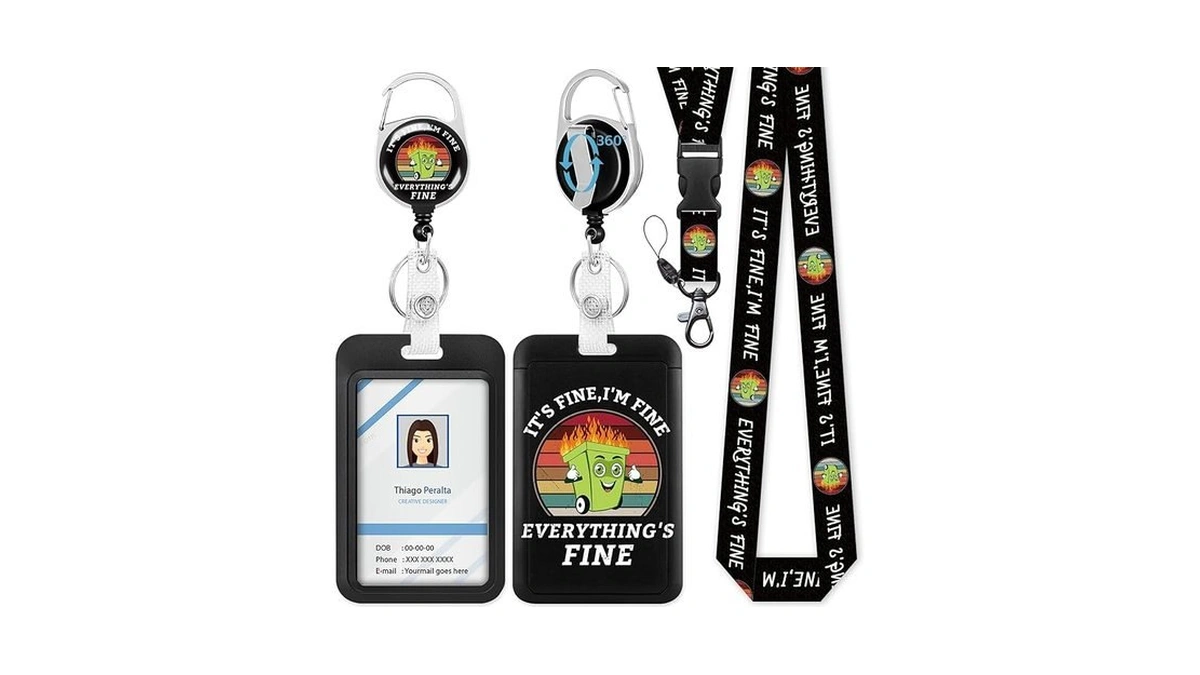 Amazon code: Id Badge Holder With Lanyard I M Fine Ba