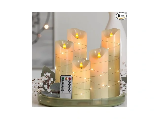Battery Operated Candles Set Of 5 Diameter 2 2 Real…