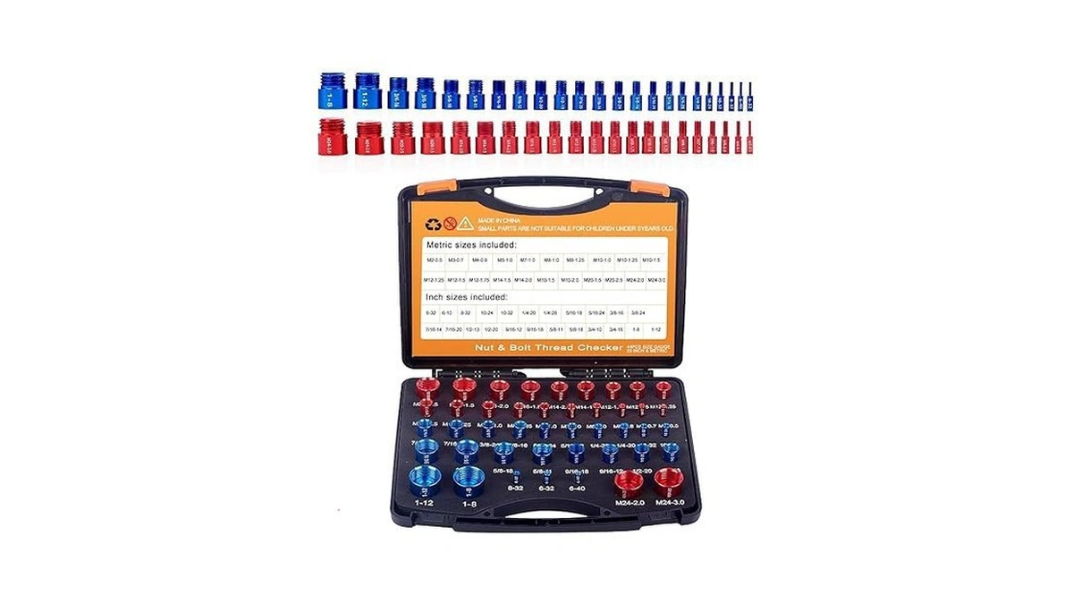 Amazon code: 44pcs Nut And Bolt Thread Checker Thread