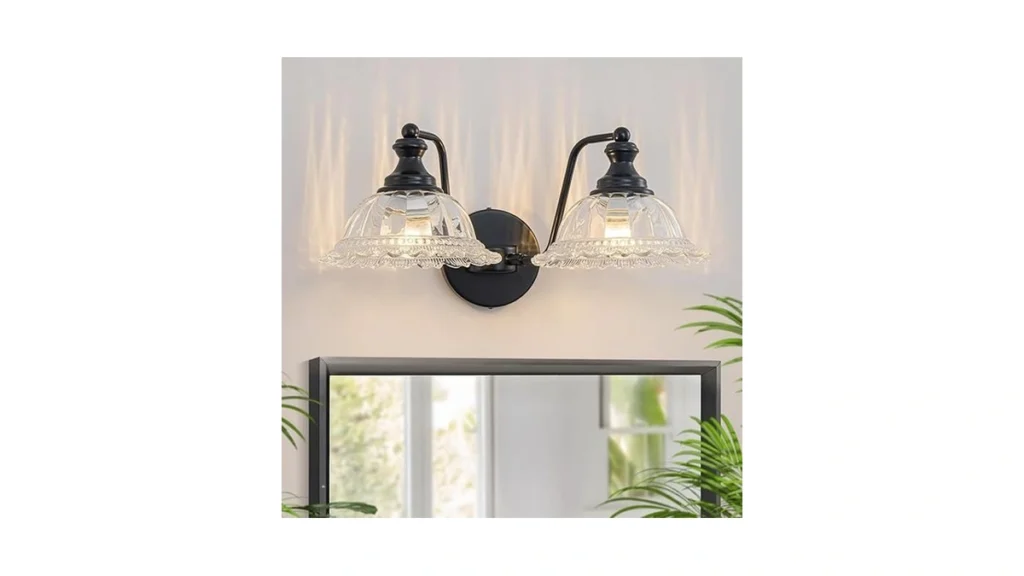 Amazon coupon: Jimkigto 2-light Vintage Vanity Light Bl