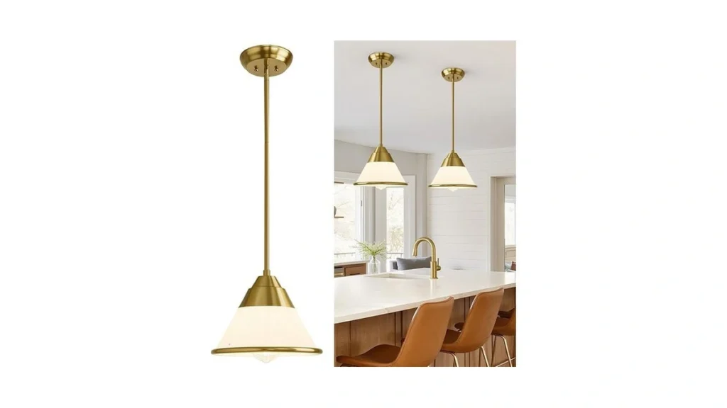 Amazon coupon: Linour Milk Glass Pendant Light Fixture