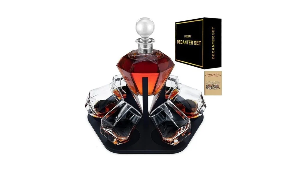 Amazon code: 6-glass Diamond Whiskey Decanter Set Wit