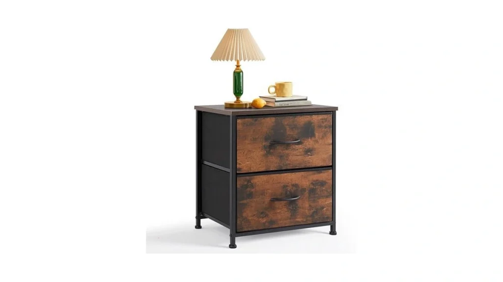 Amazon coupon: Nightstand Small 2 Drawer Dresser End Ta