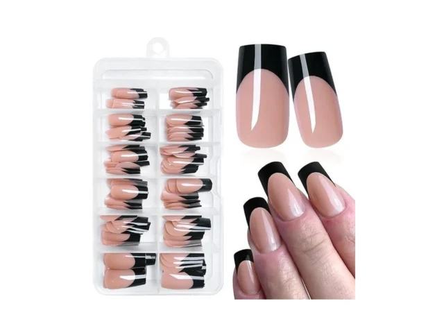 Addfavor French Tip Press On Nails Medium Square… Coupon