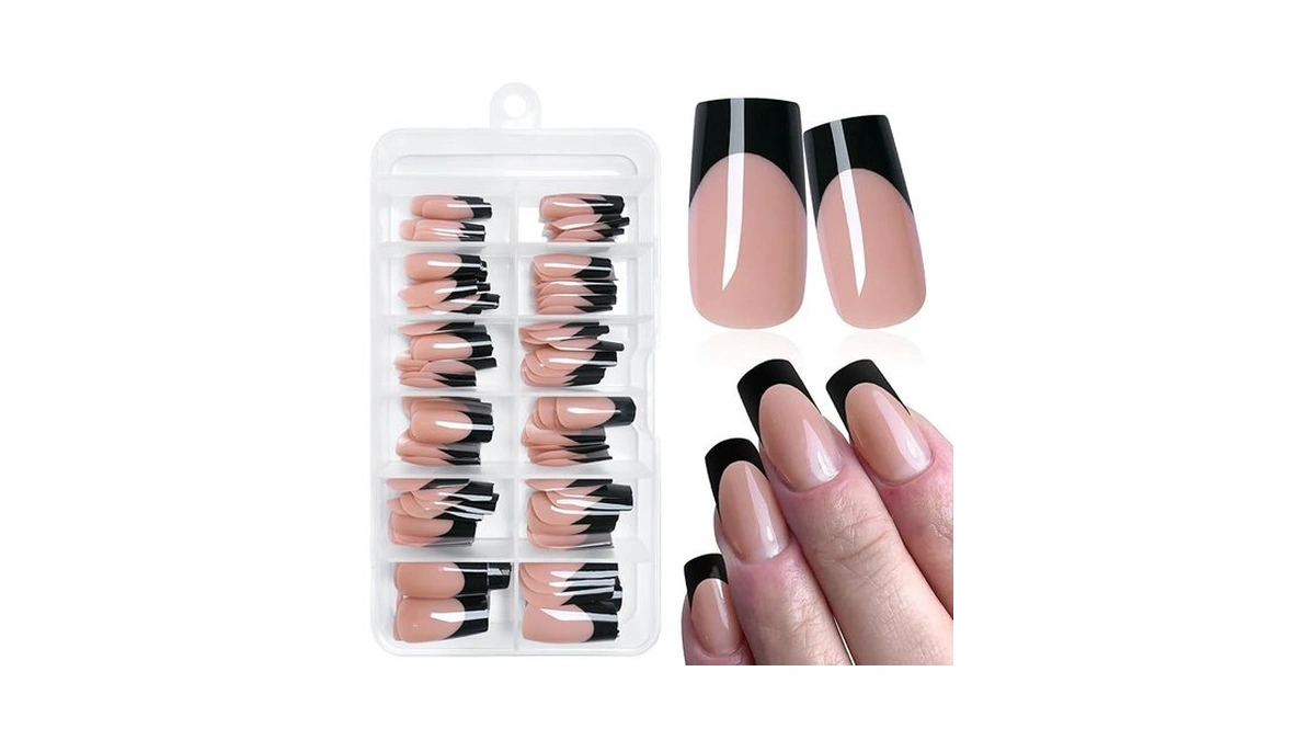 Amazon coupon: Addfavor French Tip Press On Nails Mediu