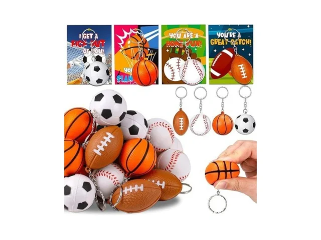 24pcs Stress Balls Keychain Football Soccer Sports… Code