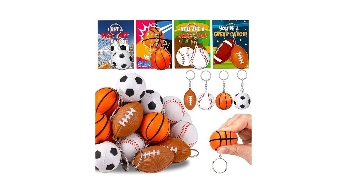 Amazon code: 24pcs Stress Balls Keychain Football Soc