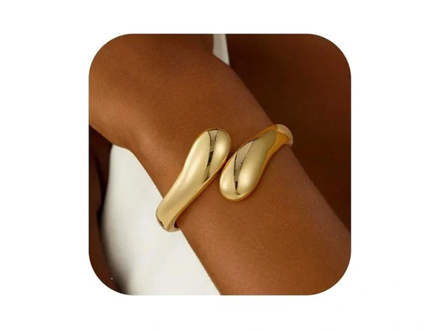 Fimhut Gold Bangle Bracelet For Women Trendy – 18k… Code