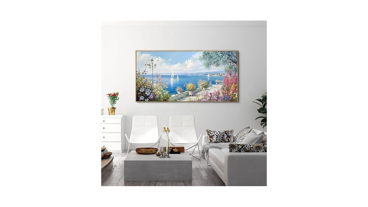Amazon coupon: Xlsjerst Blue Coastal Wall Art - Ocean S