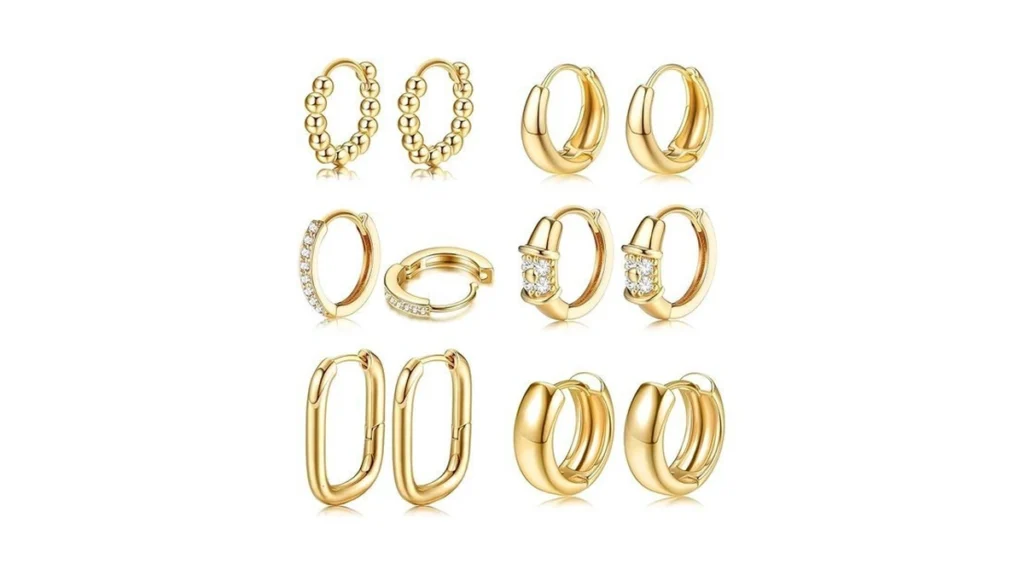 Amazon code: Yadoca Chunky Gold Hoop Earrings Set For