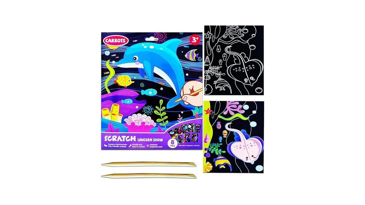 Amazon code: Junqiu Scratch Art For Kids Ocean Animal