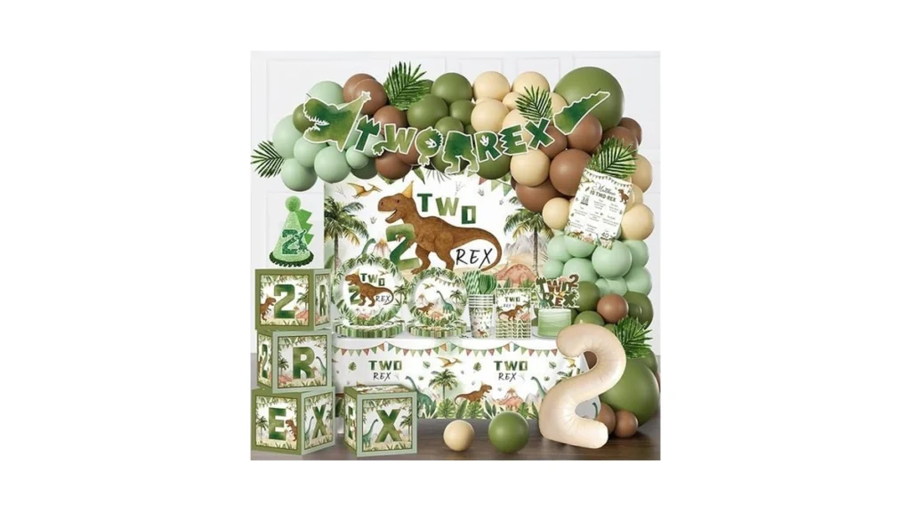 Amazon coupon: Cocomigo 237pcs Two Rex Birthday Decorat