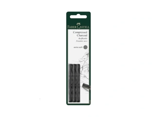 Faber-castell Pack Of 3 Compressed Pitt Charcoal… Code