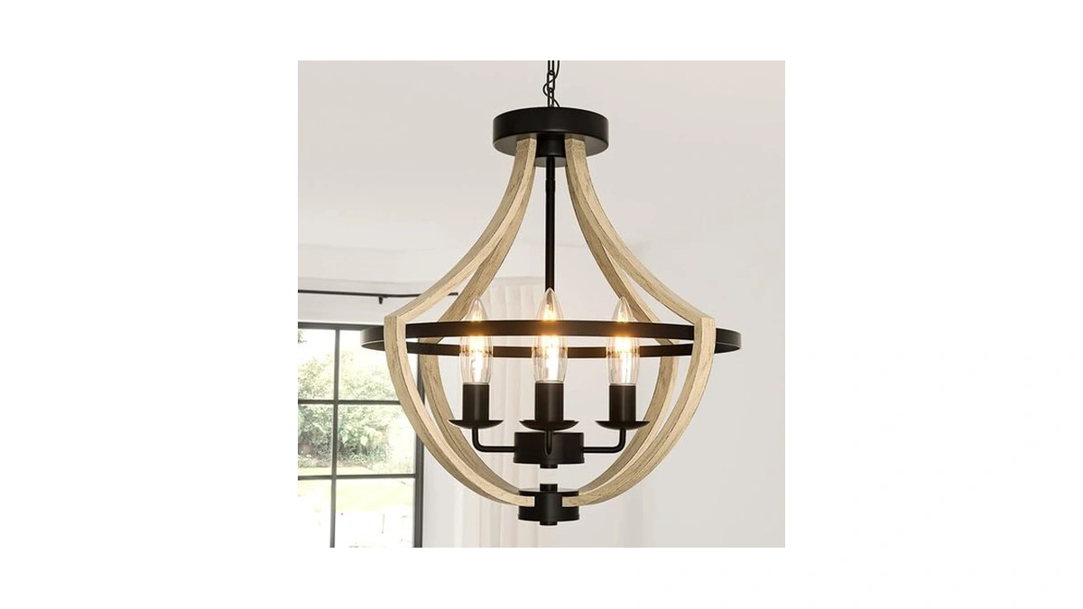 Amazon code: Farmhouse Light Fixtures Chandelier 4-li