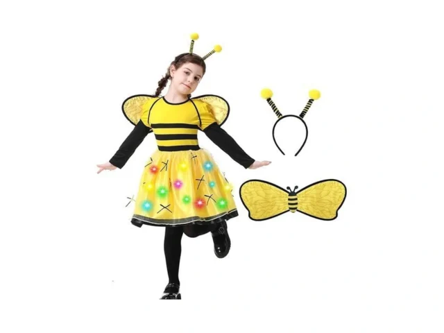 Girls Light Up Bee Dress Costume Kids Led Bumblebee…