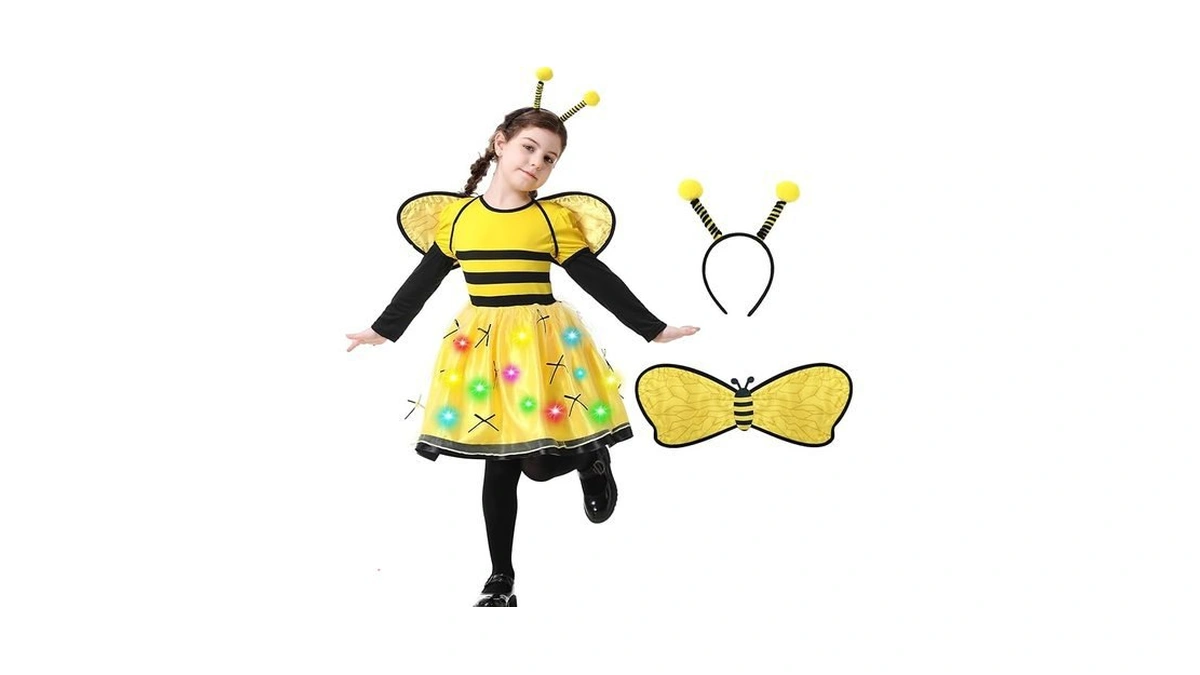 Amazon coupon: Girls Light Up Bee Dress Costume Kids Le